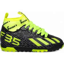 Celira Hkursat Bys Siyah Sarı Erkek Çocuk Çoraplı Halısaha Ayakkabı