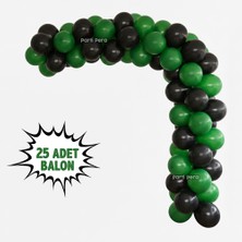 Parti Pera Yeşil Siyah Pastel Balon Zincir Seti Doğum Günü Balon Seti