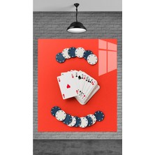 Beta Moda Hub Pişti Oyun Kağıtları Temperli Cam Üzerine Tablo Sevgilinize Yılbaşı