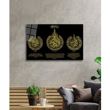 Beta Moda Hub Ayetel Kürsi, Felak ve Nas Suresi Dini Islami Cam Tablo, Darbelere Dayanıklı Kırılmaz Temperli