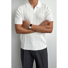 Tarz Cool Erkek Fitilli Polo Yaka Triko T-Shirt