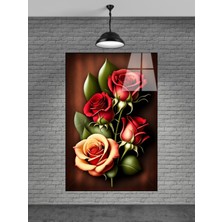 Beta Moda Hub Kırmızı Güller Cam Tablo Ev Dekorasyon,balkon Dekorasyonu,dekoratif,duvar Tablo,mutfak Tablo