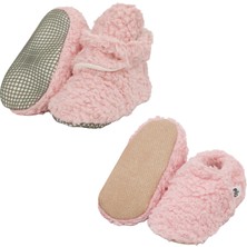 Ella Bonna Kaydırmaz Taban Kalın Teddy Organik Pamuk Iç Astarlı Ev Kreş Bebek Pandufu 2li Pudra Ekonomik Set