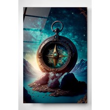 Beta Moda Hub Pusula Cam Tablo, Dekoratif Cam Tablo