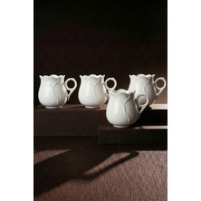 Perotti Pure Rose 4'lü Saf Beyaz Porselen 230 ml Kupa Seti