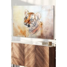 Beta Moda Hub Yavru Kaplan|hayvan Temalı Dekoratif ve Modern Cam Tablo | 50X70 cm