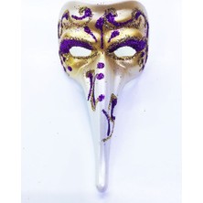 Skygo Mor Renk Işlemeli Seramik Malzemeden Imal Venedik Uzun Maske Magnet