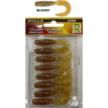 Ryuji Swim Worm 5.5cm 1.5gr Kokulu Lrf Silikon Yem 8 Adet Bloody