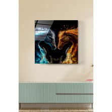 Beta Moda Hub Fire And Water Cam Tablo, Dekoratif Cam Tablo