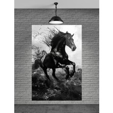 Beta Moda Hub Siyah At Cam Tablo Ev Dekorasyon,balkon Dekorasyonu,dekoratif,duvar Tablo,mutfak Tablo,hediyelik