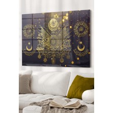 Beta Moda Hub Gold Detaylı Osmanlı Tuğrası Allah Muhammed | Osmanlı Temalı Cam Tablo | 50X70 cm