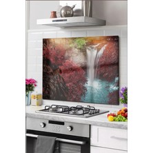 Beta Moda Hub Cam Ocak Arkası Koruyucu Tezgah Ankastre Arkası Koruyucu 60X52 cm | Şelale