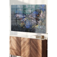 Beta Moda Hub Renkli Kelebek Çizimi |hayvan Temalı Cam Tablo | Dekoratif Cam Tablo | 50X70 cm