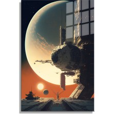 Beta Moda Hub Space/uzay Yapay Zeka Özel Tasarım Cam Tablo Ofis, Mutfak Çocuk Odası, Salon 75