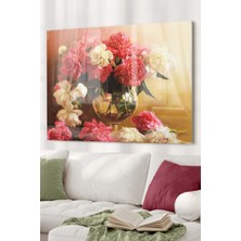 Beta Moda Hub Güller Vazo |çiçek Temalı Cam Tablo | Dekoratif Cam Tablo | 50X70 cm