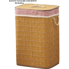Rubi Porselen Rattan Katlanabilir Dikdörtgen Çamaşır Sepeti - Naturel