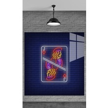 Beta Moda Hub Muhteşem Neon Oyun Kartı Temperli Cam Üzerine Tablo Sevgilinize Yılbaşı Hediye