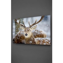 Beta Moda Hub Kar ve Geyik Cam Tablo