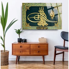 Beta Moda Hub Osmanlı Padişah Tuğrası Cam Tablo, Ev ve Ofis Hediyesi Yüksek Çözünürlüklü 4mm Lüks Tablo