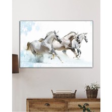 Beta Moda Hub Koşan Asil Atlar Cam Tablo, Temperli ve Rodajlı Dayanıklı Kırılmaz Cam