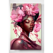 Beta Moda Hub Afrikalı Kadın Cam Tablo, Dekoratif Cam Tablo