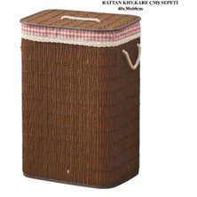 Rubi Porselen Rattan Katlanabilir Dikdörtgen Çamaşır Sepeti - Kahverengi