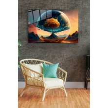 Beta Moda Hub Gold Ağaç Cam Tablo, Dekoratif Cam Tablo