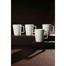 Perotti Pure Elegant 4'lü Saf Beyaz Porselen 230 ml Kupa Seti