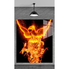 Beta Moda Hub Muhteşem Ateşli Ejderha Temperli Cam Üzerine Tablo Sevgilinize Yılbaşı Hediye