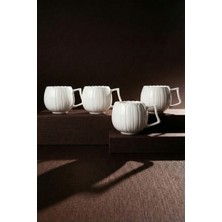 Perotti Pure Ivory 4'lü Saf Beyaz Porselen 230 ml Kupa Seti