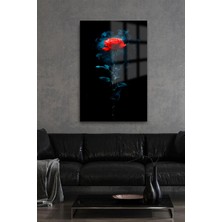 Beta Moda Hub Işıldayan Gül Tasarımı Cam Tablo Ev Hediyesi Iş Yeri Hediyesi Kırılmaz Lüks Modern Tablo