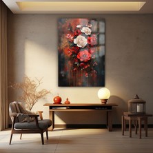 Beta Moda Hub Açan Çiçek Cam Tablo Ultra Canlı Renkli Kırılmaz Cam Tablo Ev Hediyesi Ofis Hediyesi