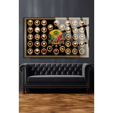 Beta Moda Hub Osmanlı Padişahları Cam Tablo, Ev ve Ofis Hediyesi Yüksek Çözünürlüklü 4mm Lüks Tablo