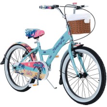 Tommybike 20 Jant Bisiklet Hawaii Hasır Sepetli, Deri Elcikli Çocuk Bisikleti, 6-9 Yaş Çocuk Bisikleti