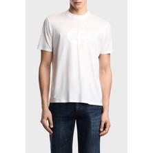 Emporio Armani Pamuk Karışımlı Regular Fit Bisiklet Yaka T Shirt Erkek T Shirt EM004581 AF10017 U0003