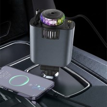 WİderMarkt 4’ü 1 Arada Araç Şarj Cihazı Nemlendirici & Aroma Difüzör –type-C + Lightning, Rgb Yıldız Işıklı