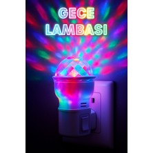 Alastor Rgb Hareketli Işık Gece Lambası Dome Tip On/off Tuşlu Koridor Uyuma Işığı Renkli Işık Beyaz ES621