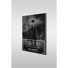 Beta Moda Hub Atatürk Özel Tasarım 5 Siyah Beyaz Dikey Cam Tablo