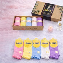 Kral Socks Kadın Çorap 5 Çift Özel Fırfırlı Bambu (Hediye Kutulu)