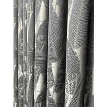 Perde Merkezi Yaprak Gri Silver Fon Perde Salon ve Misafir Odalarına Uygun 1/3 Sık Pileli Tek Kanat Lüks Modern Fon Perde