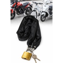 Vi Caro 10 mm Motor Zincir Kilit 150 cm Çelik Halat Anahtarlı Scooter Bisiklet Güvenlik Kilidi