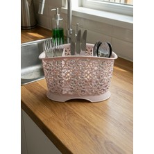 Padilon Tezgah Üstü Kaşıklık 3 Bölmeli 22X13X15 cm Plastik Dekoratif Kaşık Çatal Bıçaklık Organizeri