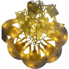 Hazar Led 3 Metre Hilal Camii ve Yıldız Saçak LED Gün Işığı IP44 Iç Mekan Eklenebilir Fonksiyonlu Ramazan Dekoratif LED Işık Ramazan Süsü