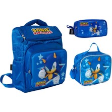 Sonic Okul Çantası-Beslenme ve Kalem Çantası Seti