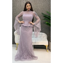 E&A Eren Abiye Valon Kol Boncuk Islemelı Balık Elbıse