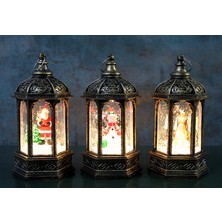 Meks Yılbaşı Temalı Işıklı Kar Küresi Siyah Tasarım