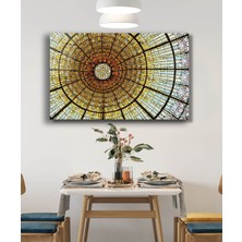 Beta Moda Hub Rengarenk Geometrik Soyut Cam Tablo, Darbelere Dayanıklı Kırılmaz Temperli