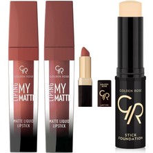Golden Rose Liping My Matte No:18 - Ruj... +3 Parça Kozmetik Seti