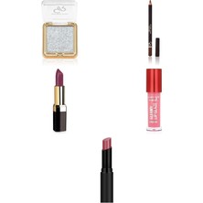 Golden Rose Glitter Glow Eyeshadow No:01 Diamond - Simli Işı... +4 Parça Kozmetik Seti