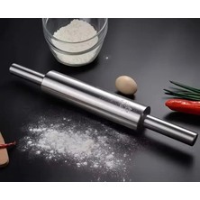 Yeterx Paslanmaz Çelik Merdane – Isıya Dayanıklı Hijyenik Hamur Açma Rulosu (L Boy)